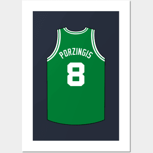 Kristaps Porzingis Boston Jersey Qiangy Posters and Art